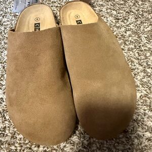 NWT Suede Slip On Clogs